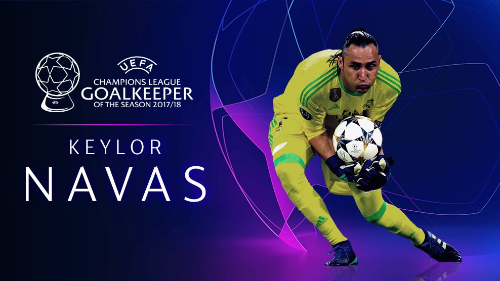 keylor navas goalkeeper of the season 2017 2018