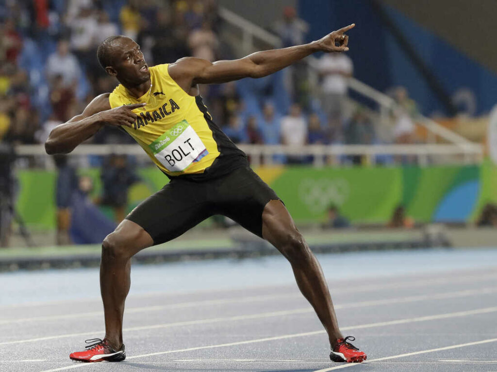 Usain Bolt on track