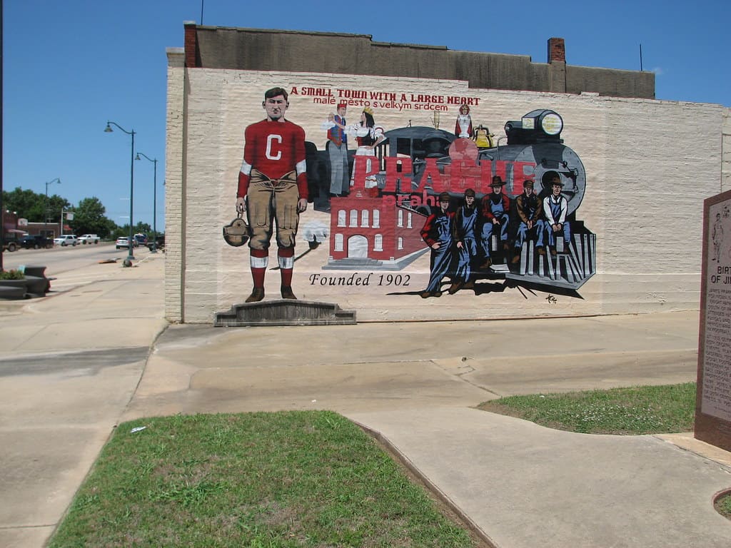 Prague, Oklahoma Jim Thorpe Mural